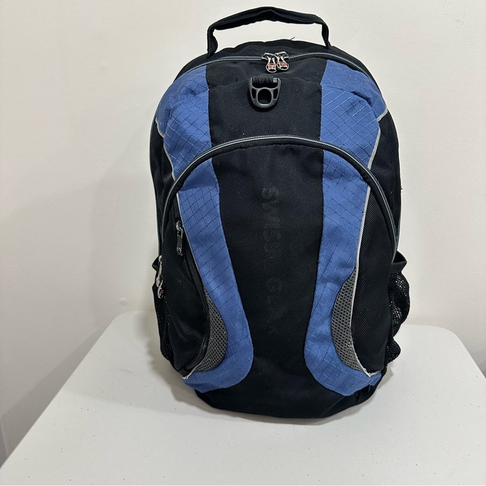 Swiss Gear Backpack Travel Hiking Black Blue Airflow Multi Layers Laptop Bag